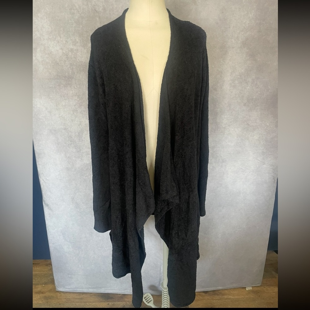 Barefoot Dreams Women's Bamboo Chic Lite Calypso Wrap Cardigan black